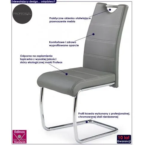 Fotografia Beżowe metalowe krzesło tapicerowane - Marvivo z kategorii Krzesła metalowe