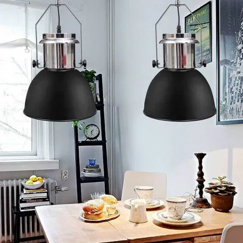 Fotografia Dwie czarne regulowane lampy wiszące loft - E984-Agito z kategorii Kuchnia i Jadalnia