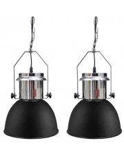 Dwie czarne regulowane lampy wiszące loft - E984-Berlog w sklepie Edinos.pl
