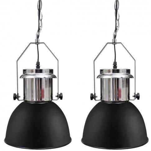 Zdjęcie produktu Dwie czarne regulowane lampy wiszące loft - E984-Berlog.