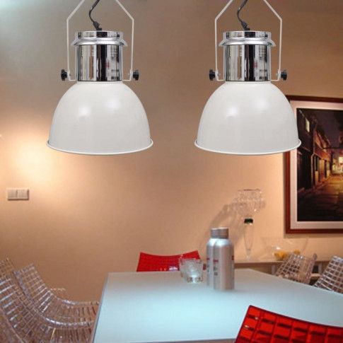Szczegółowe zdjęcie nr 6 produktu Białe loftowe lampy wiszące z regulacją 2 sztuki - E984-Berlog