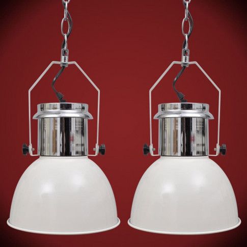 Szczegółowe zdjęcie nr 5 produktu Białe loftowe lampy wiszące z regulacją 2 sztuki - E984-Berlog