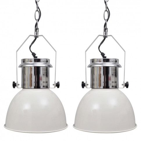 Zdjęcie produktu Białe loftowe lampy wiszące z regulacją 2 sztuki - E984-Berlog.