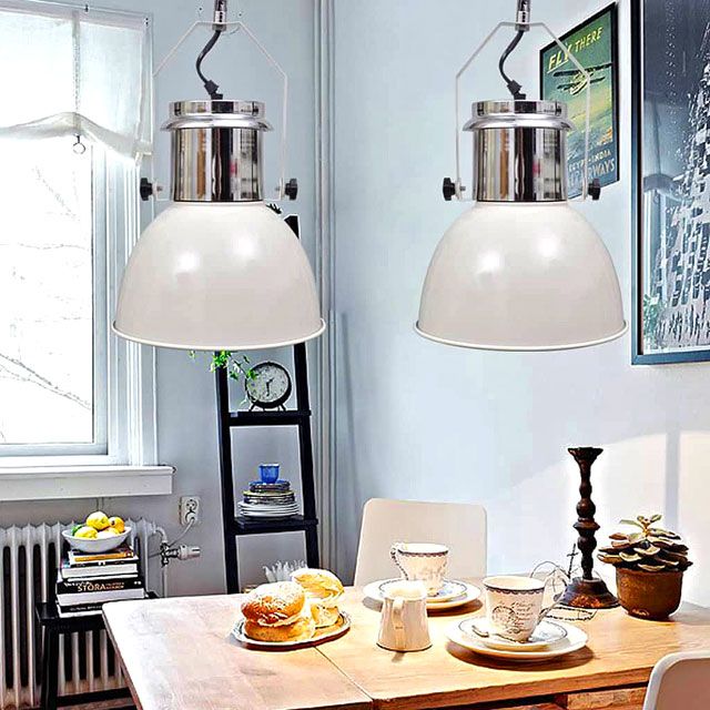 Produkt Białe loftowe lampy wiszące z regulacją 2 sztuki - E984-Berlog