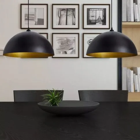 Szczegółowe zdjęcie nr 4 produktu Czarne lampy wiszące z regulacją 2 sztuki - E985-Olseo