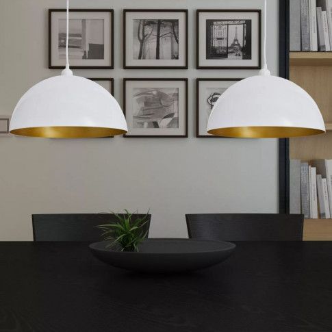 Zdjęcie dwie białe lampy wiszące z regulacją E985-Noris - sklep Edinos.pl