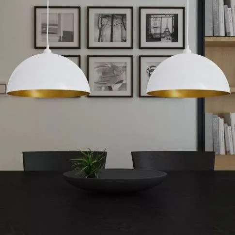 Zdjęcie dwie białe lampy wiszące z regulacją E985-Noris | Edinos.pl