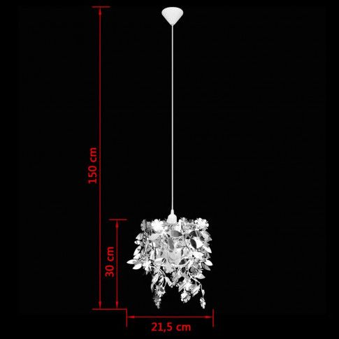 Szczegółowe zdjęcie nr 9 produktu Srebrna lampa wisząca w kształcie liści - E989-Lesoti