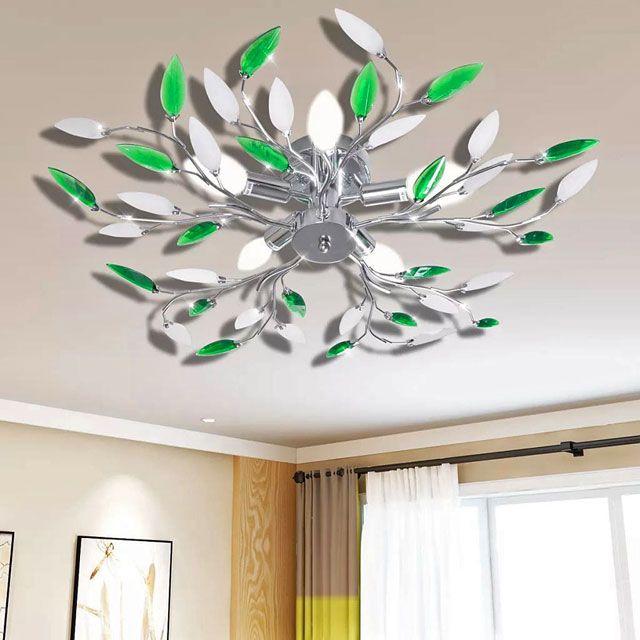 Produkt Zielona lampa sufitowa w formie liści - E996-Gardena