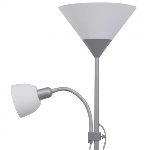 Szczegółowe zdjęcie nr 5 produktu Szara lampa podłogowa dwupunktowa - EX06-Tevila