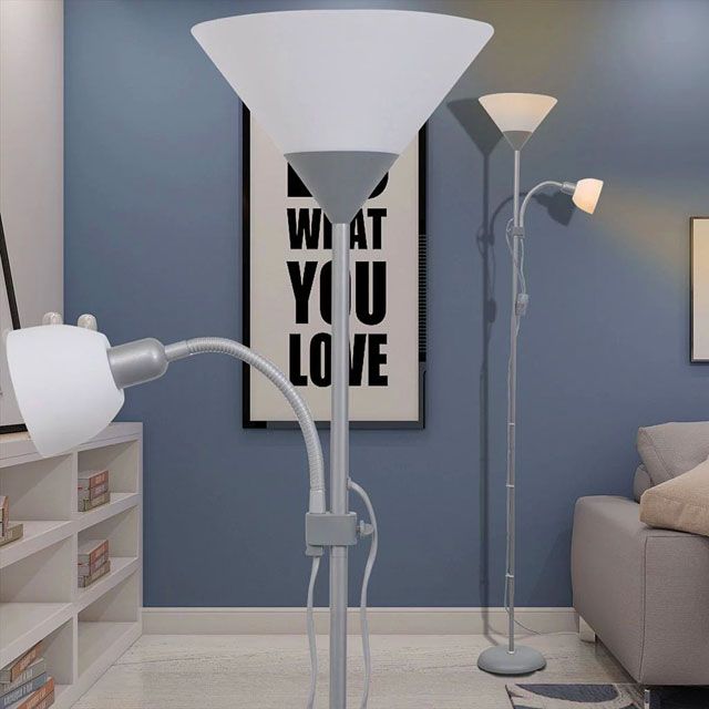 Produkt Szara lampa podłogowa dwupunktowa - EX06-Tevila