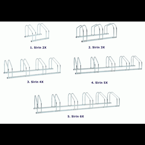 Warianty rozmiarowe metalowego stojaka na rowery Sirin