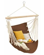 Brązowy fotel brazylijski hamak - Himi 2X w sklepie Edinos.pl