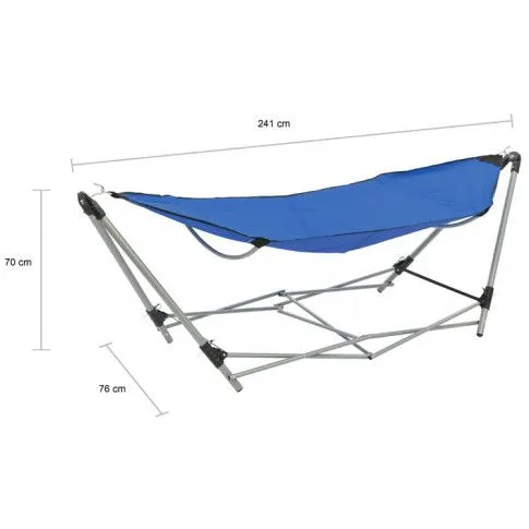 Wymiary niebieskiego hamaka ze stelażem Lakris