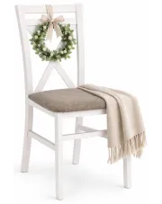 Białe drewniane krzesło skandynawskie krzyżak - Stellar w sklepie Edinos.pl