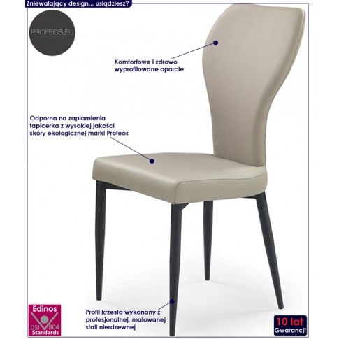 Fotografia Profilowane krzesło Metor - cappuccino z kategorii Krzesła do salonu