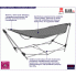 Szary hamak ze składanym stojakiem Lakris infografika gif