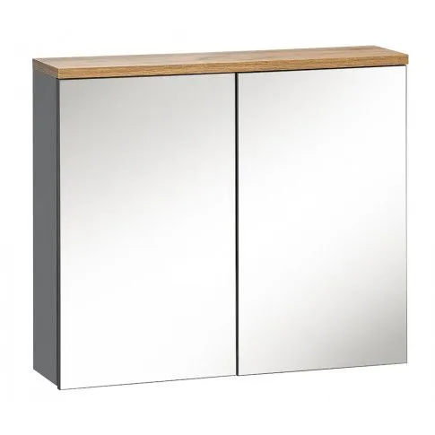 Szczegółowe zdjęcie nr 7 produktu Zestaw lakierowanych mebli łazienkowych z umywalką 60 cm - Marsylia 2Q Grafit połysk 60 cm