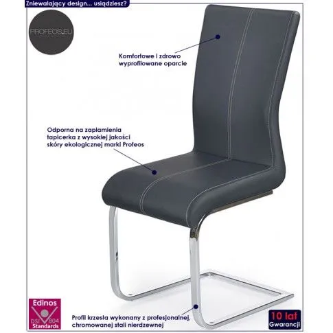 Fotografia Krzesło tapicerowane Bilena - czarne z kategorii Krzesła