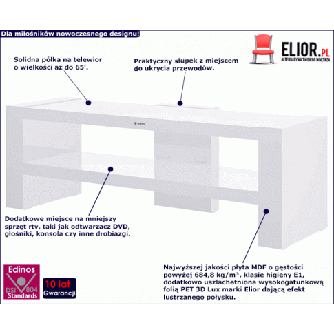 Fotografia Biała szafka RTV wysoki połysk - Argo 3X z kategorii Szafki RTV