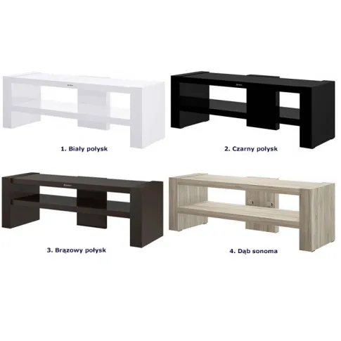 Szczegółowe zdjęcie nr 5 produktu Biała szafka RTV wysoki połysk - Argo 3X