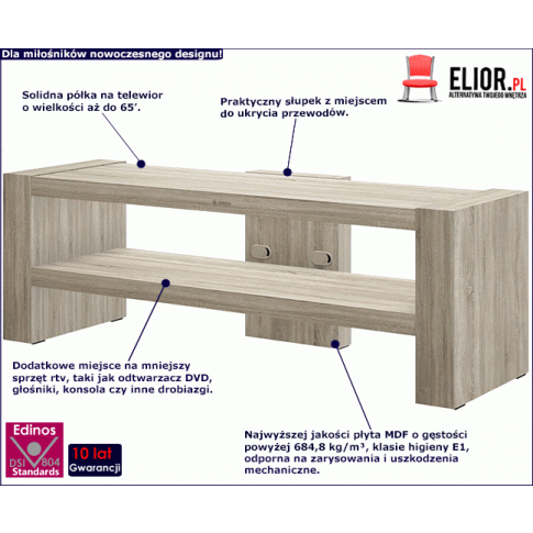 Fotografia Nowoczesna szafka pod telewizor dąb sonoma - Argo 3X z kategorii Szafki RTV