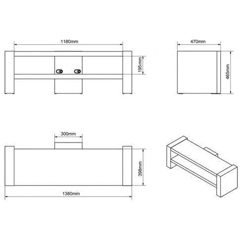 Szczegółowe zdjęcie nr 4 produktu Nowoczesna szafka pod telewizor dąb sonoma - Argo 3X