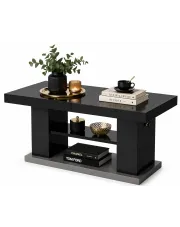 Rozkładany ławostół czarny wysoki połysk - Tolers 2X w sklepie Edinos.pl