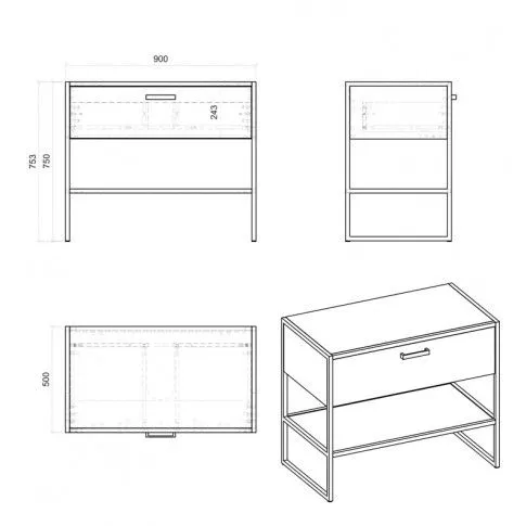 Szczegółowe zdjęcie nr 7 produktu Stojąca szafka łazienkowa pod umywalkę dąb craft - Favero 3X 90 cm