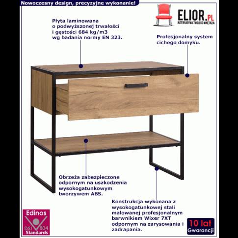 Fotografia Stojąca szafka łazienkowa pod umywalkę dąb craft - Favero 3X 90 cm z kategorii Szafki łazienkowe