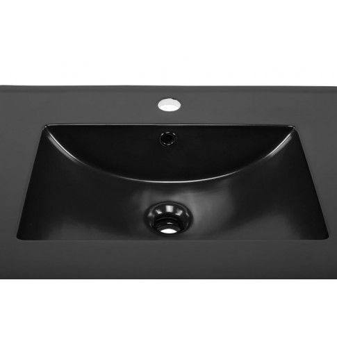 Szczegółowe zdjęcie nr 4 produktu Czarna ceramiczna umywalka prostokątna - Aviso 60 cm