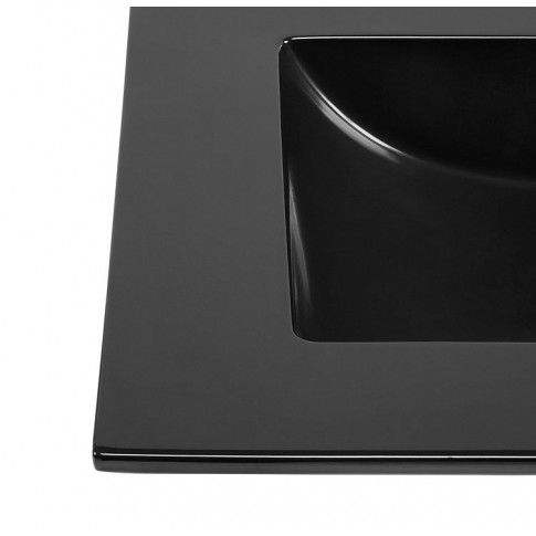 Szczegółowe zdjęcie nr 5 produktu Czarna ceramiczna umywalka prostokątna - Aviso 60 cm