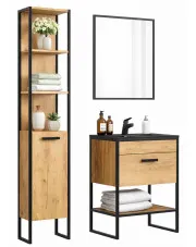 Zestaw industrialnych mebli łazienkowych stojących z umywalką 60 cm - Favero 2Q w sklepie Edinos.pl