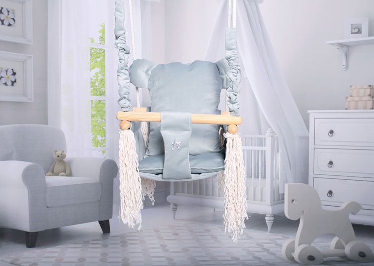 Drewniana huśtawka miś dla dziewczynki, chłopca Olpa 