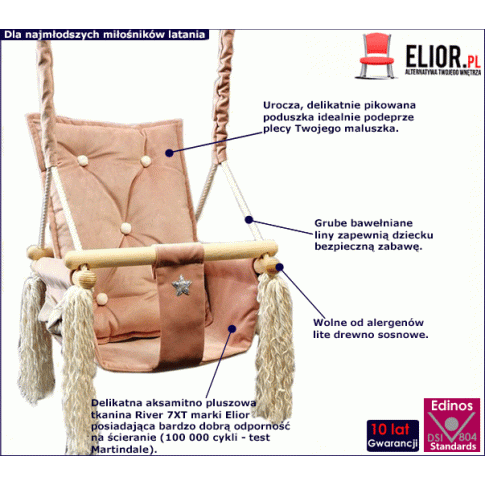 Fotografia Różowa huśtawka dla dziewczynki - Obilos z kategorii Pokój dziecięcy