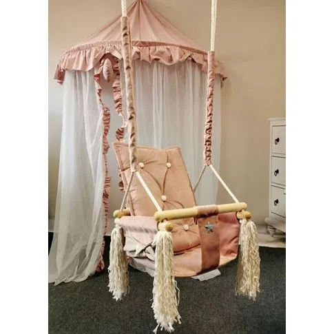 Zdjęcie drewniana huśtawka dziecięca Obilos różowa | Edinos.pl