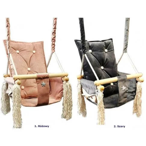 Szczegółowe zdjęcie nr 9 produktu Różowa huśtawka dla dziewczynki - Obilos