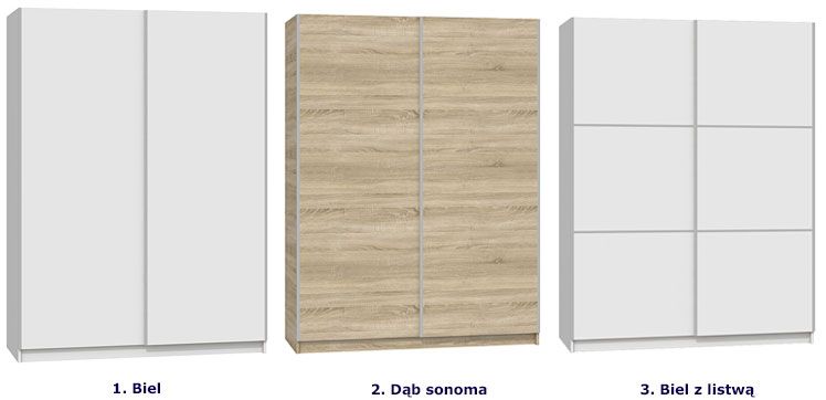 Biała szafa z listwą do sypialni Mitros