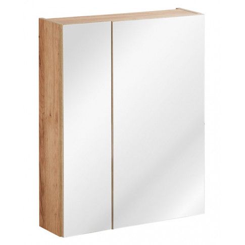 Zdjęcie produktu Podwieszana szafka łazienkowa z lustrem - Malta 5X Dąb 60 cm.