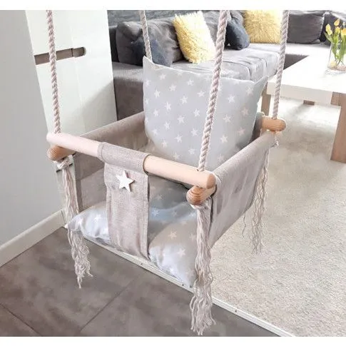 Szczegółowe zdjęcie nr 5 produktu Miętowa huśtawka dla dzieci w gwiazdki - Barma