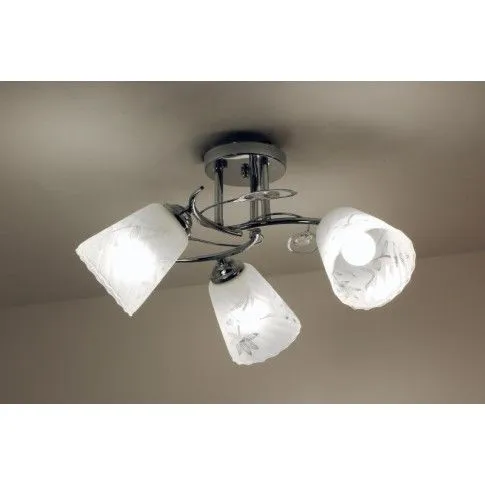 Szklany srebrny żyrandol EX43-Kirs