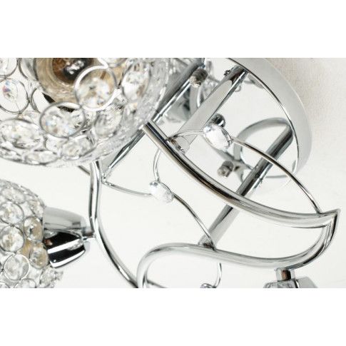Srebrny żyrandol z metalową ramą EX46-Amox
