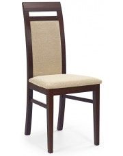 Krzesło tapicerowane drewniane Tolen - ciemny orzech w sklepie Edinos.pl