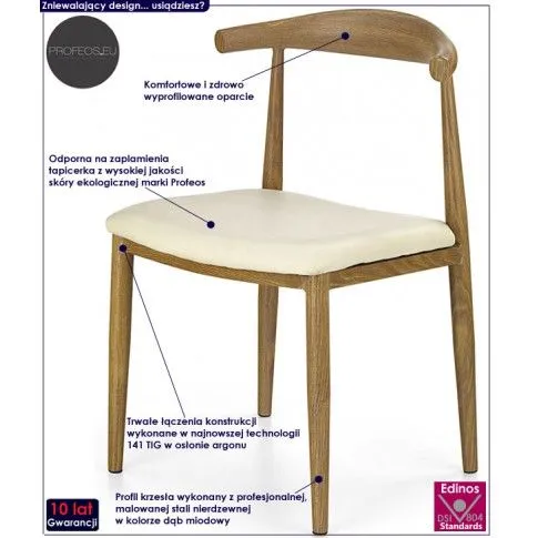 Fotografia Krzesło tapicerowane Igis - kremowe z kategorii Strona główna