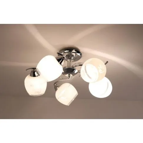 Elegancki żyrandol EX50-Evelix z pięcioma szklanymi kloszami