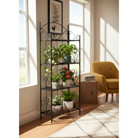 Czarny metalowy stojak na kwiaty   Zellis