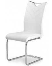 Białe minimalistyczne krzesło na płozach - Eldor w sklepie Edinos.pl