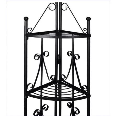 Czarny metalowy narożny stojak na doniczki Ariss