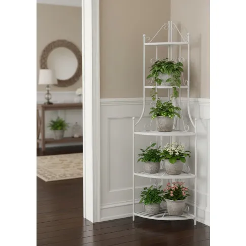 Biały metalowy stojak na rośliny   Avir