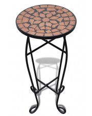 Terakotowy stolik z mozaikowym blatem - Cadix w sklepie Edinos.pl